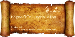 Hegedűs Leopoldina névjegykártya